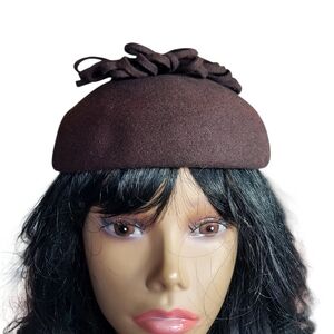 Chic Brown Women's Hat with Ribbon Detail